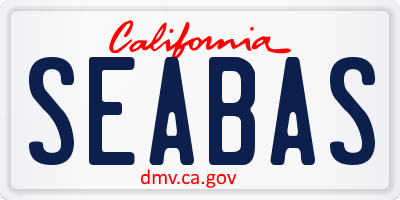 CA license plate SEABAS