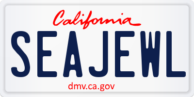 CA license plate SEAJEWL