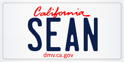 CA license plate SEAN