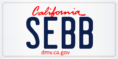 CA license plate SEBB