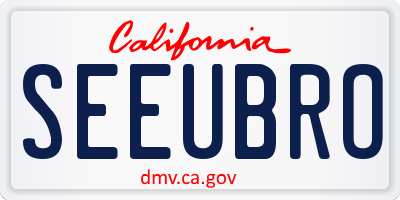 CA license plate SEEUBRO