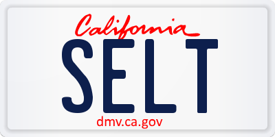 CA license plate SELT