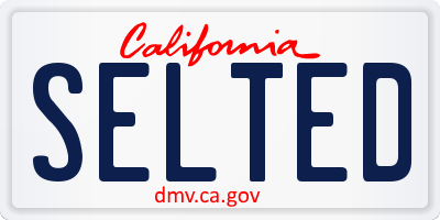 CA license plate SELTED