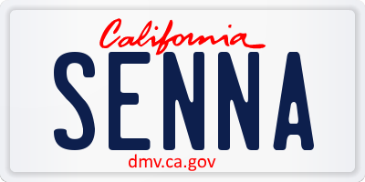 CA license plate SENNA