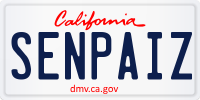 CA license plate SENPAIZ