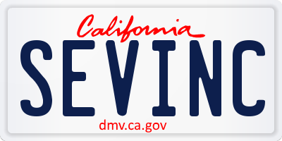 CA license plate SEVINC