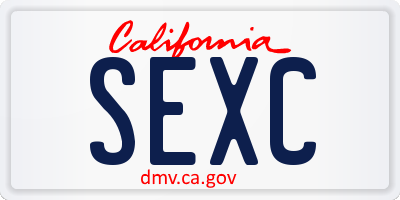 CA license plate SEXC