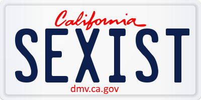 CA license plate SEXIST