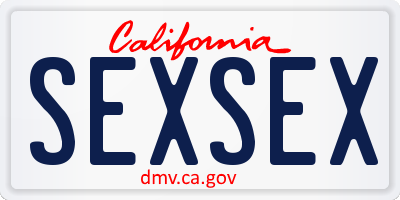 CA license plate SEXSEX