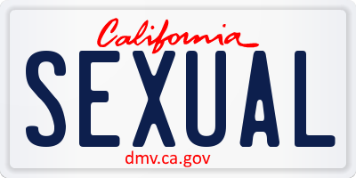 CA license plate SEXUAL