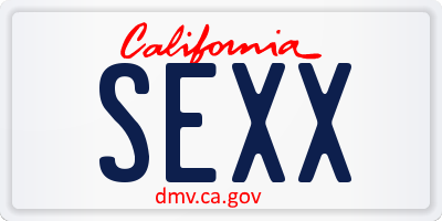 CA license plate SEXX