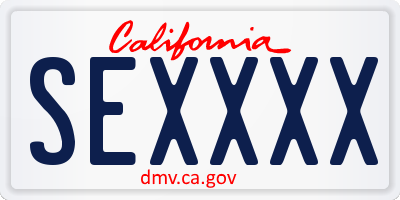 CA license plate SEXXXX