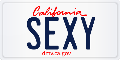 CA license plate SEXY