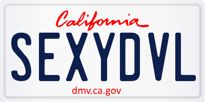 CA license plate SEXYDVL