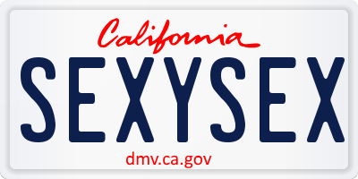 CA license plate SEXYSEX