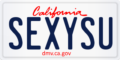 CA license plate SEXYSU