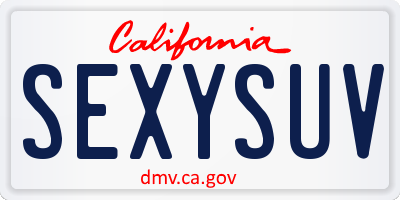 CA license plate SEXYSUV