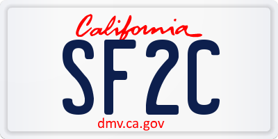 CA license plate SF2C