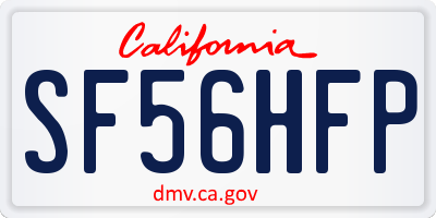 CA license plate SF56HFP