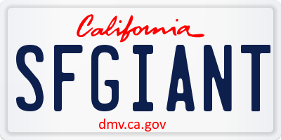 CA license plate SFGIANT