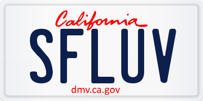 CA license plate SFLUV