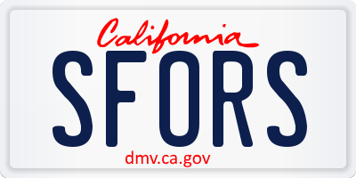 CA license plate SFORS