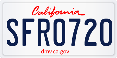 CA license plate SFR0720