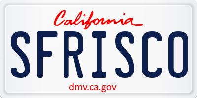 CA license plate SFRISCO