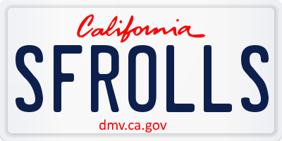 CA license plate SFROLLS