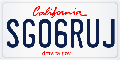 CA license plate SG06RUJ