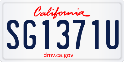 CA license plate SG1371U