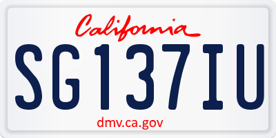 CA license plate SG137IU