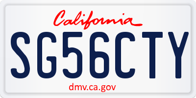 CA license plate SG56CTY