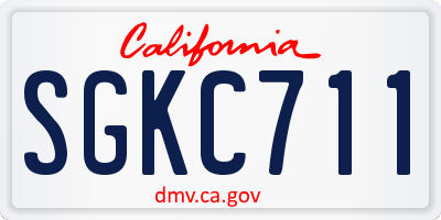 CA license plate SGKC711