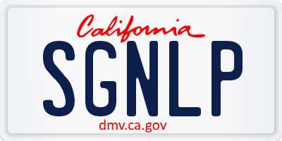 CA license plate SGNLP