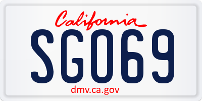 CA license plate SGO69