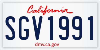 CA license plate SGV1991