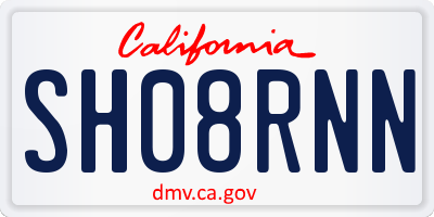 CA license plate SH08RNN