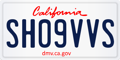 CA license plate SH09VVS