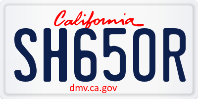 CA license plate SH65OR