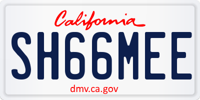 CA license plate SH66MEE