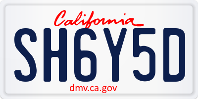 CA license plate SH6Y5D