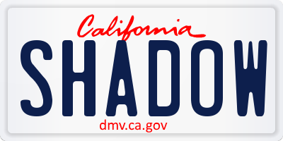 CA license plate SHADOW