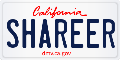 CA license plate SHAREER