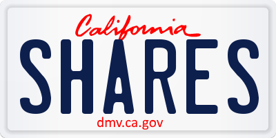 CA license plate SHARES