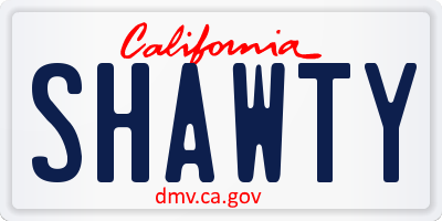 CA license plate SHAWTY