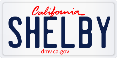 CA license plate SHELBY