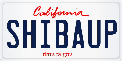 CA license plate SHIBAUP