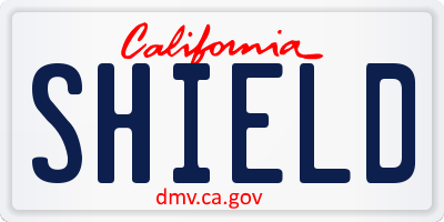 CA license plate SHIELD