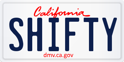 CA license plate SHIFTY